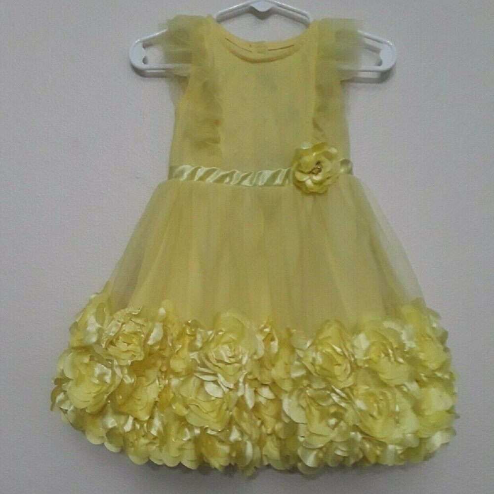 Nanette Baby Yellow Floral Kids Formal Dress
